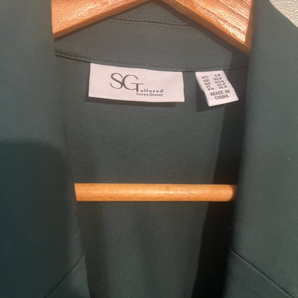 Tailored Susan Graver Ponte 350 Notch Collar  Green Blazer Office LP - Picture 6 of 9
